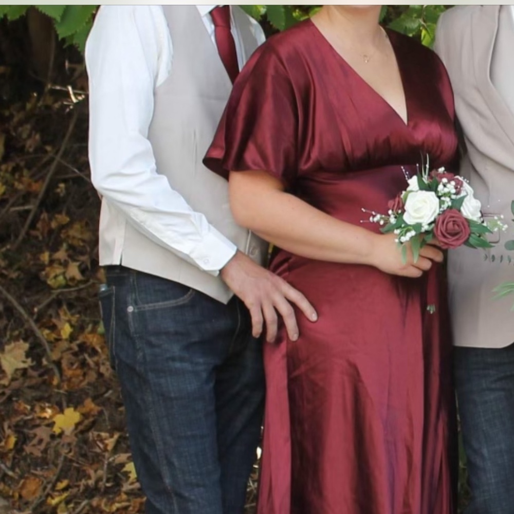 Birdy grey Jesse satin dress Cabernet